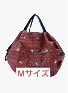 ファミリア familiar シュパット エコバッグ m 赤系チェック - メルカリ