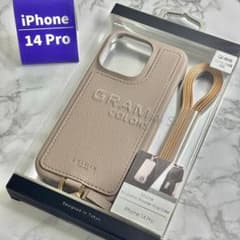 新品未開封 iPhone14ProMax PUレザー 背面ショルダーケース 肌色のサムネイル