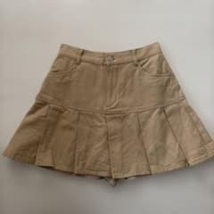 コーデュロイ プリーツスカート キュロット ブラウンのサムネイル