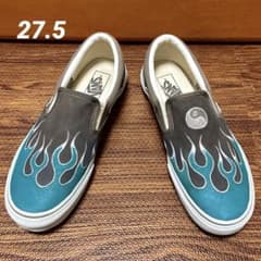 美品　ハンドペイント　Vans フレイムデザイン スニーカー　27cm 黒 フェード ハンドペイント Vans フレイムデザイン スニーカー 27.5cm
