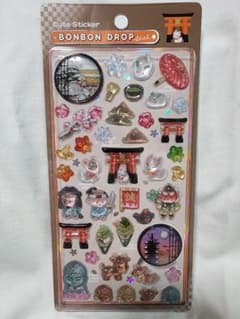 ボンボンドロップシール　古都巡り　和柄のサムネイル
