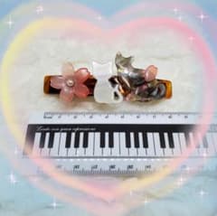 即発送可！！　猫　桜　バレッタのサムネイル
