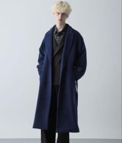 【HARE】ウールダブルコート ネイビー ブルー ロングコート HARE】ウールダブルコート ネイビー ブルー ロングコート - メルカリ