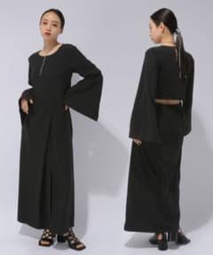 【美品】HARE カットアウトリブワンピース 黒のサムネイル