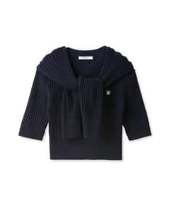 SNIDEL Sustainableパターンリブニットアンサンブル　ネイビー