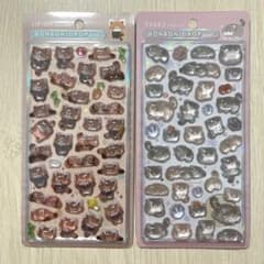 ボンボンドロップシール　レッサーパンダ　マヌルネコ　2種類セットのサムネイル