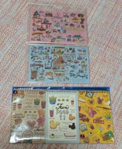 【新品】ディズニー パークフード メモ帳 手描き パークマップ ポストカードのサムネイル
