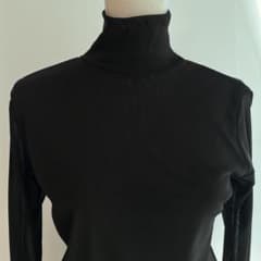 hunchハンチ | シアーハイネック トップス 黒