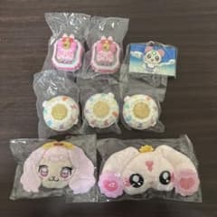 [8 점 세트] 프리큐어 봉제 인형 클립 컴팩트 미러 러버스트