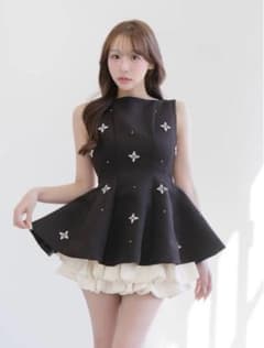Darich ダーリッチ　ビジューフレアバルーンミニドレス FLのサムネイル