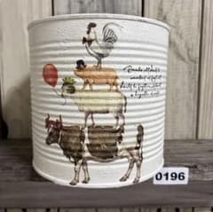割れ鉢アート♪北欧♪多肉　リメ缶　リメ鉢　リメイク鉢　デコパージュ　リメイク缶 リメ缶196 リメイク缶 多肉植物 デコパージュ リメ鉢 リメイク鉢