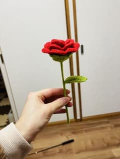 編み物　薔薇　ばら　バレンタインデー　プレゼントのサムネイル