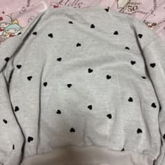 ハート柄 刺繍 スウェット 長袖 グレーのサムネイル