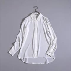 美品 theoryluxe パールツイル 比翼とろみシャツ ウォッシャブル 38 美品 theoryluxe パールツイル 比翼とろみシャツ ウォッシャブル 38
