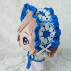 ぬい服 ヘッドドレス〈青色×水色×白色〉ちびぐるみ にじまるっと にじ