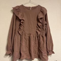 フリル 長袖ブラウス ピンク　RETRO GIRLのサムネイル