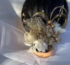再販　大人かわいい髪飾り♡髪飾り　結婚式　ゴールド　成人式  振袖  金箔 水引のサムネイル