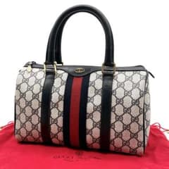 美品✨GUCCI ハンドバッグ GGスプリーム シェリーライン ネイビー 保存