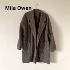 ★Mila Owen ブラウン チェスターコート オーバーサイズ　　ヘリンボーン