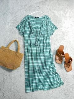 BOSCH Border Frill Flare Sleeve Dress Size 38
