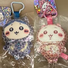 【海外限定】ちいかわ 豹柄 ヒョウ柄 ぬいぐるみキーチェーン　ハチワレ　セットのサムネイル