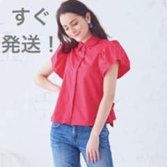 コットンタックフレア半袖シャツのサムネイル