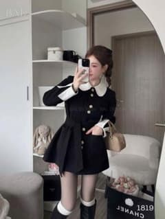 黒いミニ丈スクールコートのサムネイル