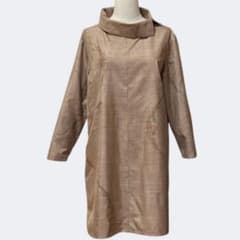 着物リメイク ロールカラーAラインチュニック 本場大島紬 7マルキ