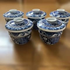 蓋付き 煮物椀 5客セット 和食器 藍色 花柄 - メルカリ