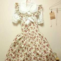 姫ゆっき様専用 *花柄ロリータ ジャンパースカート ブラウスセット*のサムネイル