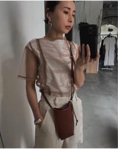 SHIRRING SHEER LAYERED TEE トップスのサムネイル