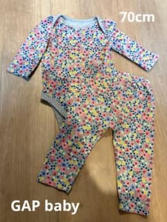 babyGAP 花柄 長袖ロンパース＆パンツ セットアップ 70cm 6-12m