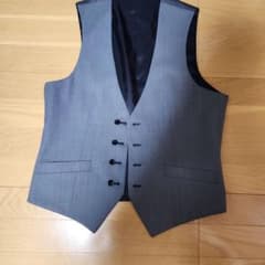 グレー シングルブレスト スーツベストのサムネイル