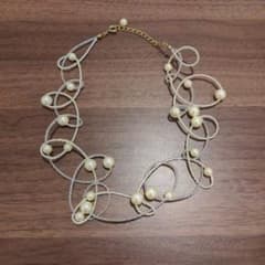 ビーズ ネックレス ホワイトのサムネイル