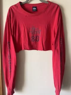 【USA製】90s 紺タグ ステューシー クロップド ロンT カットオフ XLのサムネイル