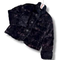 美品 EMBA ミンクファーコート パッチワーク ショート丈 ダーク