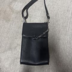 ブラックレザー スマホショルダーバッグのサムネイル