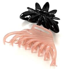 ヘアクリップ 大きめ 2個セット ピンク 黒 バンスクリップのサムネイル