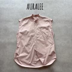 美品】 オーラリー 近年モデル シャツ ブラウス ノースリーブ バンド 