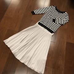 Ketty ケティ プリーツ ワンピース ボーダーニット セット ペチコート Mのサムネイル