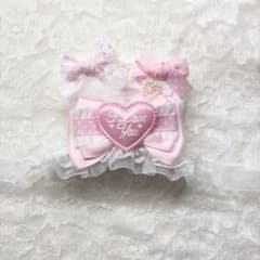 うさ耳ヘッドドレス ヘッドドレス ぬい服 うさぎ リボン ベビーピンク