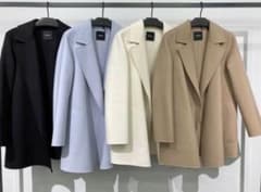 ✨美品✨セオリー ダブルフェイスコートミドル丈 ウールカシミヤ 小さいサイズ Theory セオリー ダブルフェイス ミドル丈コートPブラックウール