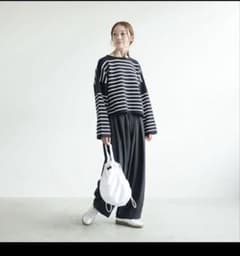 SOLAMONAT / ソラモナウエハースニットボーダーワイドスリーブのサムネイル