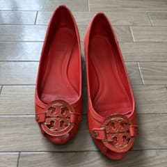 トリーバーチ オレンジ レザー オープントゥ ローヒール23.5㎝のサムネイル