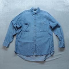 あ*ん様 VAN HEUSEN A0447 デニムシャツ XXL 青 ボタンダウ