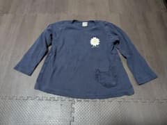 【petit main】キッズ 110 お花プリント フリルポケット長袖Tシャツのサムネイル