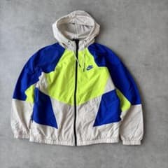 【人気カラー】ナイキ　センター刺繍ロゴ　ナイロンジャケット　希少XL　ゆるだぼ 19760 NIKE マルチカラー 刺繍ロゴ ナイロンジャケット - メルカリ