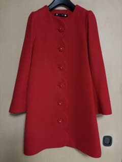franche lippee スカラップヘム レッド リボン コートのサムネイル