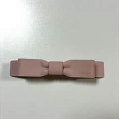 ジェラートピケ　リボン バレッタ ピンク ヘアアクセサリーのサムネイル