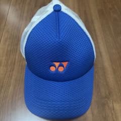YONEX メッシュキャップ ブルー ホワイト - メルカリ